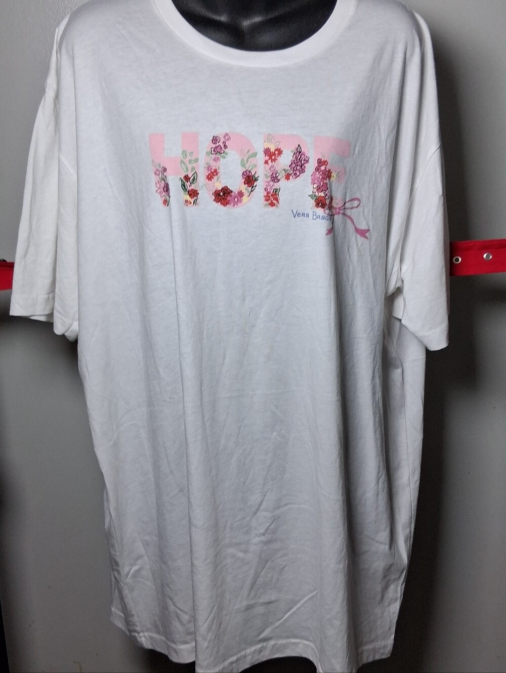 Vera Bradley White Floral HOPE Graphic T-Shirt Tee 2XL EUC